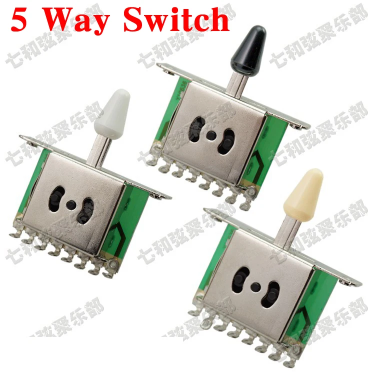 

3 Pcs 5 Way Selector Electric Guitar Pickup Switches, Guitar Toggle Lever Switches. Guitar Parts 3 Colors Knob