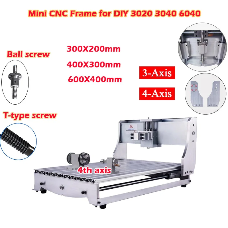 

LY Mini CNC Frame 3axis 4axis With Stepper Motor of Engraver Milling Machine for DIY CNC 3020 3040 6040 Milling Machine