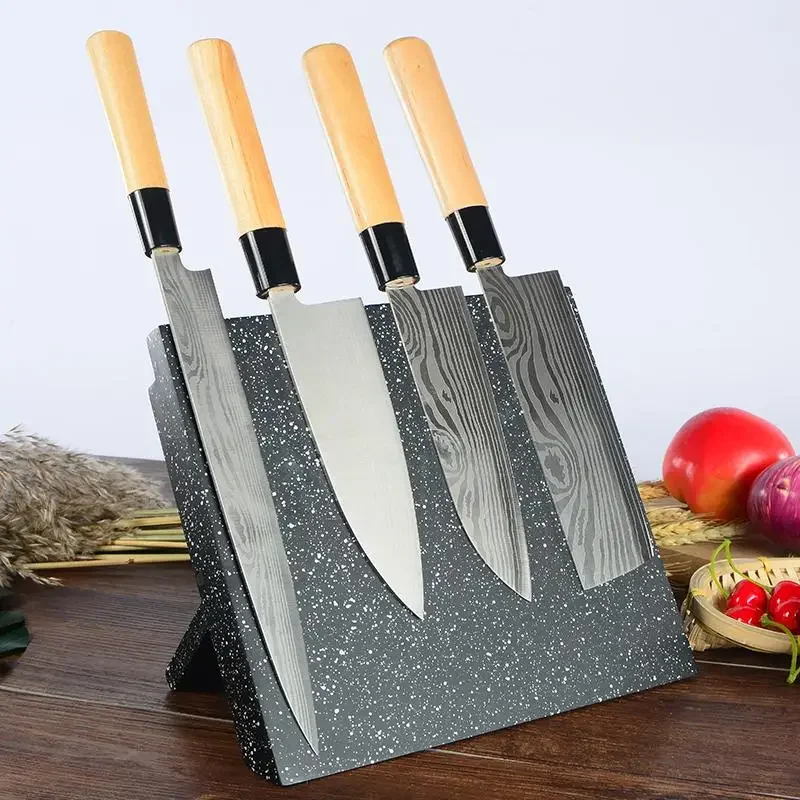 

Складной магнитный держатель для кухонных ножей, универсальный деревянный Кливер, подставка для японских ножей для нарезки костей, Магнитный блок для шеф-повара