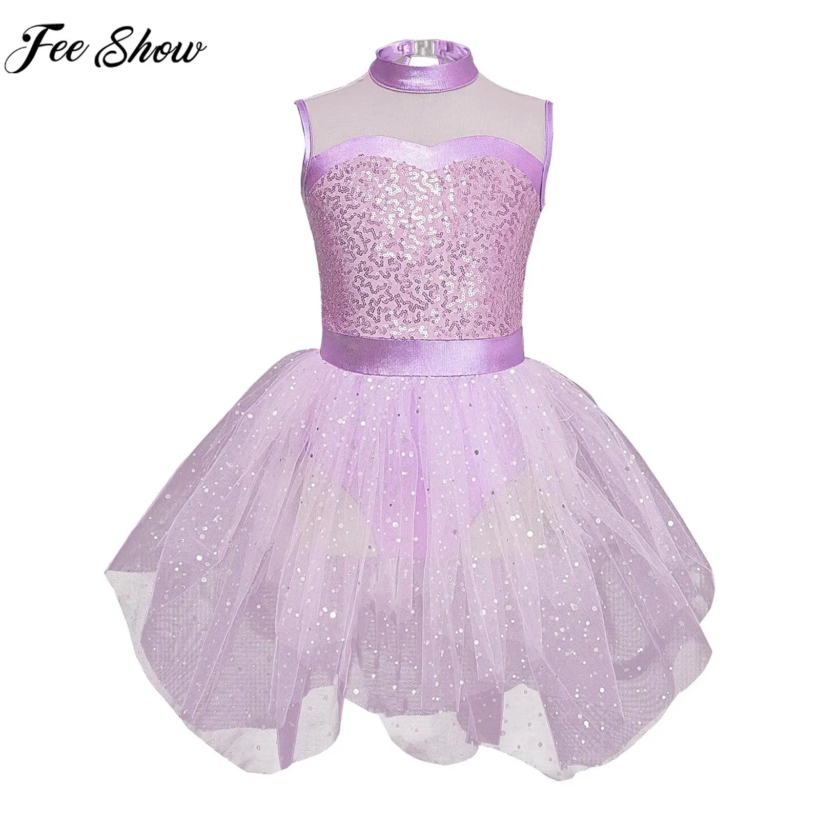 Children Girls Ballet Lyrical Dance Skating Gymnastics Dress Sleeveless Shiny Sequin Tulle Leotard Tutu Performance Dancewear
Children Girls Ballet Lyrical Dance Skating Gymnastics Dress Sleeveless Shiny Sequin Tulle Leotard Tutu Performance Dancewear