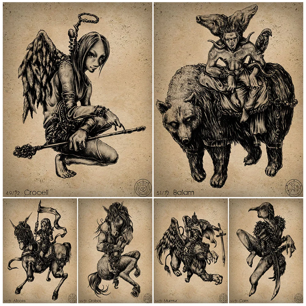 Crocell,Balam,Alloces,Murmur,Gomory,Oriax,Vapula,Demon Portrait Wall Art Canvas Print,Solomon 72 Pillar Demon,Art Poster Print
Crocell,Balam,Alloces,Murmur,Gomory,Oriax,Vapula,Demon Portrait Wall Art Canvas Print,Solomon 72 Pillar Demon,Art Poster Print