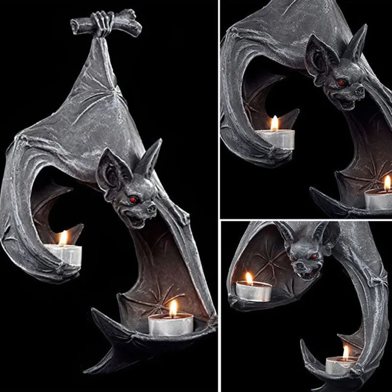 Halloween Candlestick Bat Wall Tealight Holder Bat Statue Garden Hanging Candlestick Light Garden Home Halloween Decoration
Halloween Candlestick Bat Wall Tealight Holder Bat Statue Garden Hanging Candlestick Light Garden Home Halloween Decoration