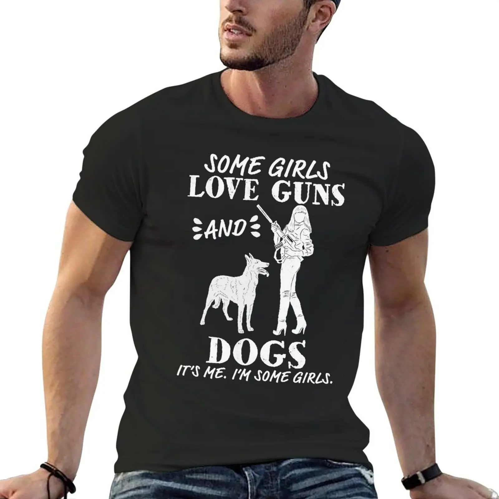 

Женская футболка для девушек с любовными пистолетами и собаками-забавная Женская Профессиональная футболка с пистолетом, большой размер, индивидуальный дизайн, ваша собственная футболка больших размеров для мужчин