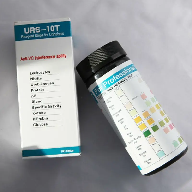 

10-in-1 Urine Test Strips 100ct Urinalysis Dip-Stick Testing Leukocytes Nitrite Urobilinogen Protein PH