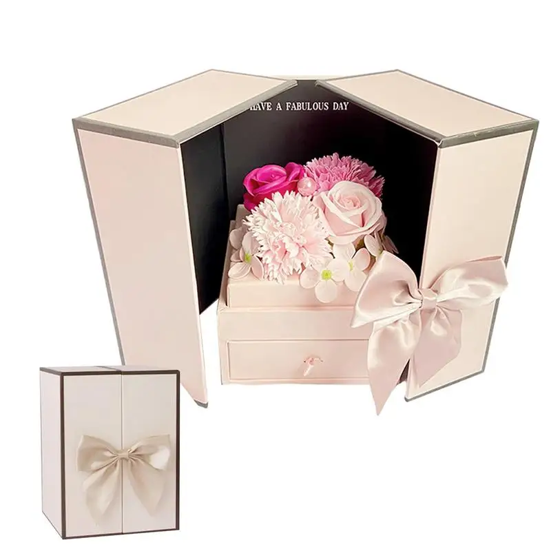 

Forever Flowers box Double Door Soap Drawer Gift Box Women's Day Teacher's Day Chinese Valentine's Day Gift Everlasting Flower