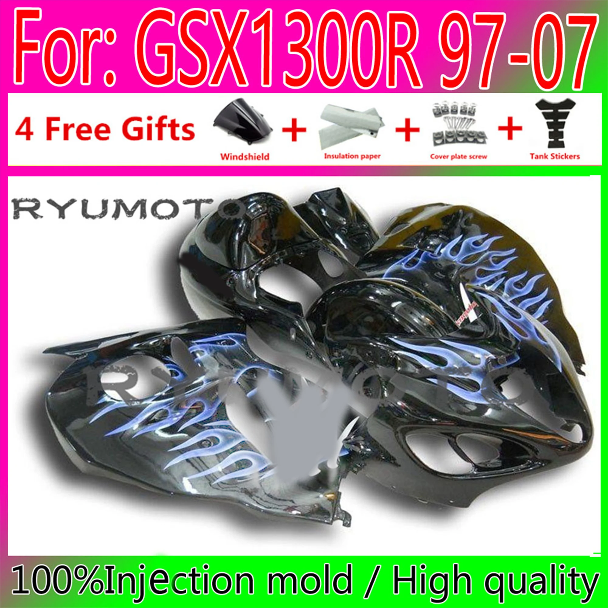 Motorcycle HAYABUSA full Fairing for Suzuki GSXR1300 03 04 05 06 07 GSX1300R 97 98 99 00 01 02 bodywork Fairings
Motorcycle HAYABUSA full Fairing for Suzuki GSXR1300 03 04 05 06 07 GSX1300R 97 98 99 00 01 02 bodywork Fairings
