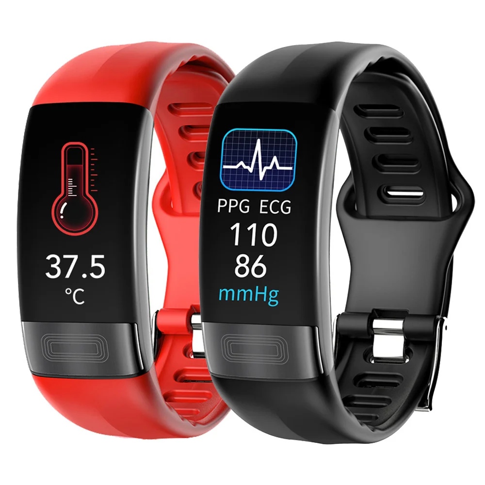 

ECG+PPG Blood Glucose Smart Bracelet Body Temperature Blood Pressure Monitor Wirstbands Pedometer Waterproof Fitness Sport Bands