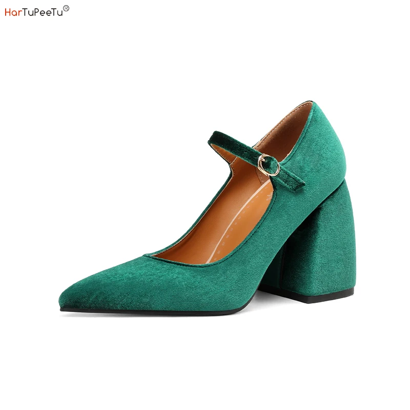 French Retro Mary Janes Women Shoes High Heels Dress Pumps Velvet Pointed Toe 2023 New Big Size 46 47 48 Zapatos Mujer
French Retro Mary Janes Women Shoes High Heels Dress Pumps Velvet Pointed Toe 2023 New Big Size 46 47 48 Zapatos Mujer