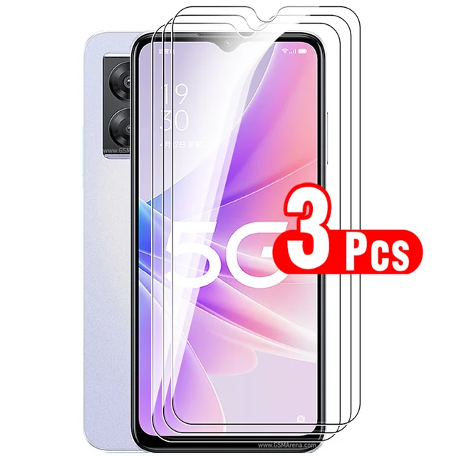 Verre de protection pour Oppo A57 4G 5G A77 A 77 57 OppoA77 5g 6.56 pouces, protecteur d'écran en verre trempé, film de sécurité d'armure, 3 pièces 1