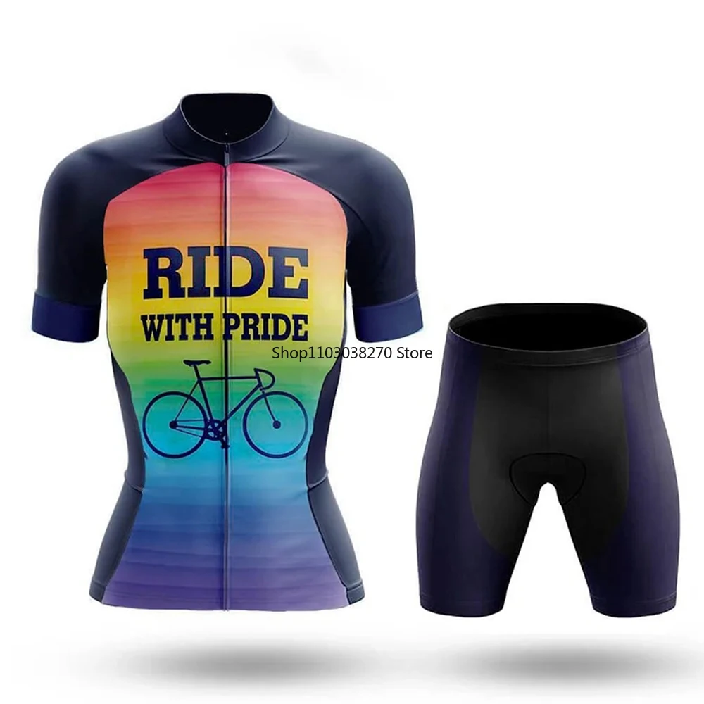Ride With Pride Summer Cycling Jersey Short Set Wear Gel Breathable Pad MTB Clothes Kits Bike Clothing Road Suit
Ride With Pride Summer Cycling Jersey Short Set Wear Gel Breathable Pad MTB Clothes Kits Bike Clothing Road Suit