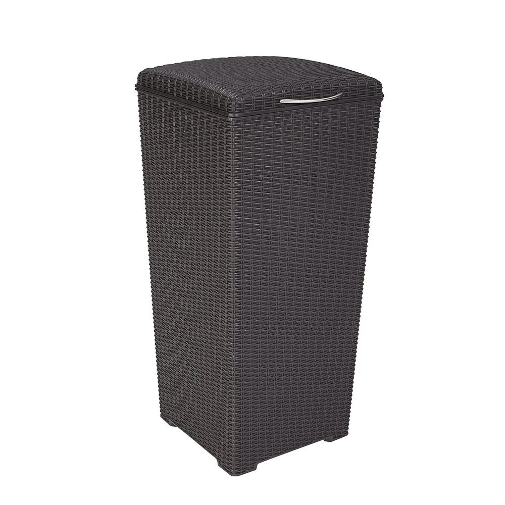 Pacific 33 Gallon Resin Rattan Large Outdoor Trash Can with Lid – Perfect for Backyard Hosting, Patio and Kitchen Use, Brown 
Pacific 33 Gallon Resin Rattan Large Outdoor Trash Can with Lid – Perfect for Backyard Hosting, Patio and Kitchen Use, Brown