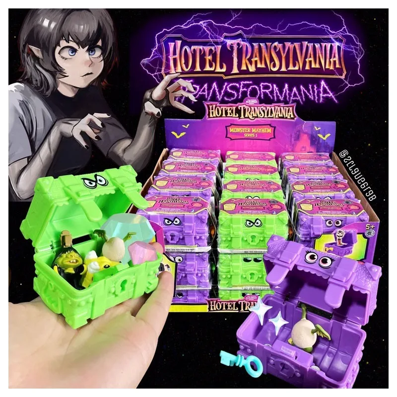 

Original Anime Hotels Transylvanias Mavis Dracula Johnny Figures Treasure Chest with Key Blind Box Toy Model Collection Kid Gift