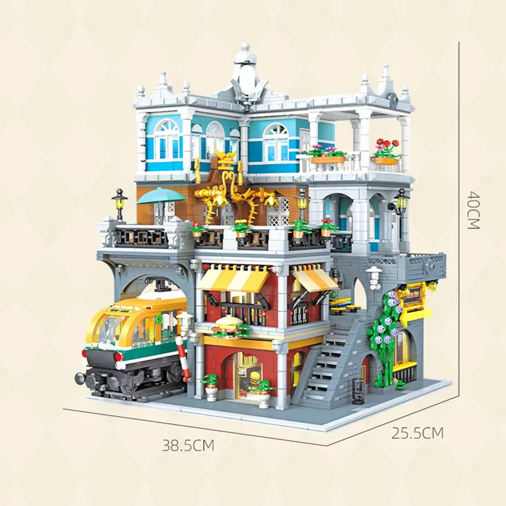 3289PCS Burger Shop Building Blocks House Model With Light City View Street Scence Subway Bricks Toys Kids Girls Adult Gifts 3289PCS Burger Shop Building Blocks House Model With Light City View Street Scence Subway Bricks Toys Kids Girls Adult Gifts