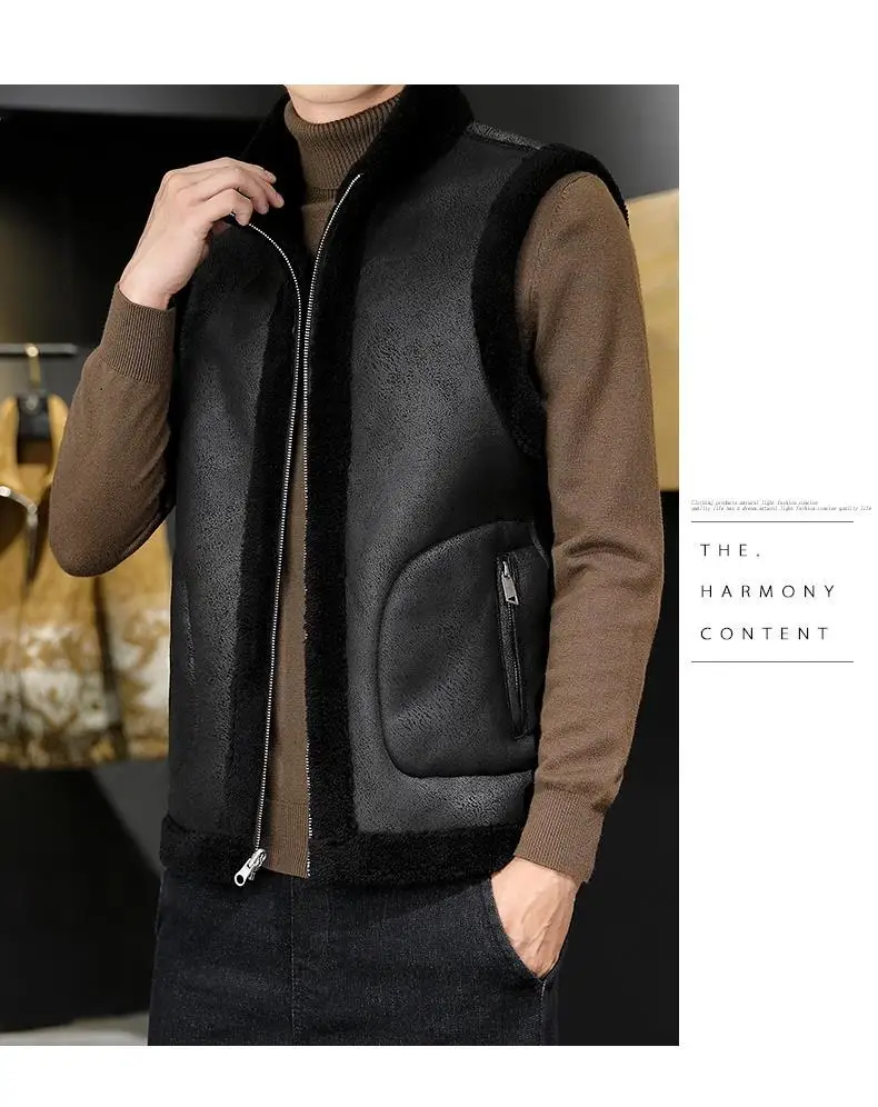 Winter New Lamb Wool Coat Warm Vest Men Fashion Casual Thicken Gilets Male Jacket Can Be Worn On Both Sides Sleeveless Waistcoat 11 Mallzona Saca55b7b6eba44e79a31bd5ab1f29db1R Winter New Lamb Wool Coat Warm Vest Men Fashion Casual Thicken Gilets Male Jacket Can Be Worn On Both Sides Sleeveless Waistcoat Mallzona