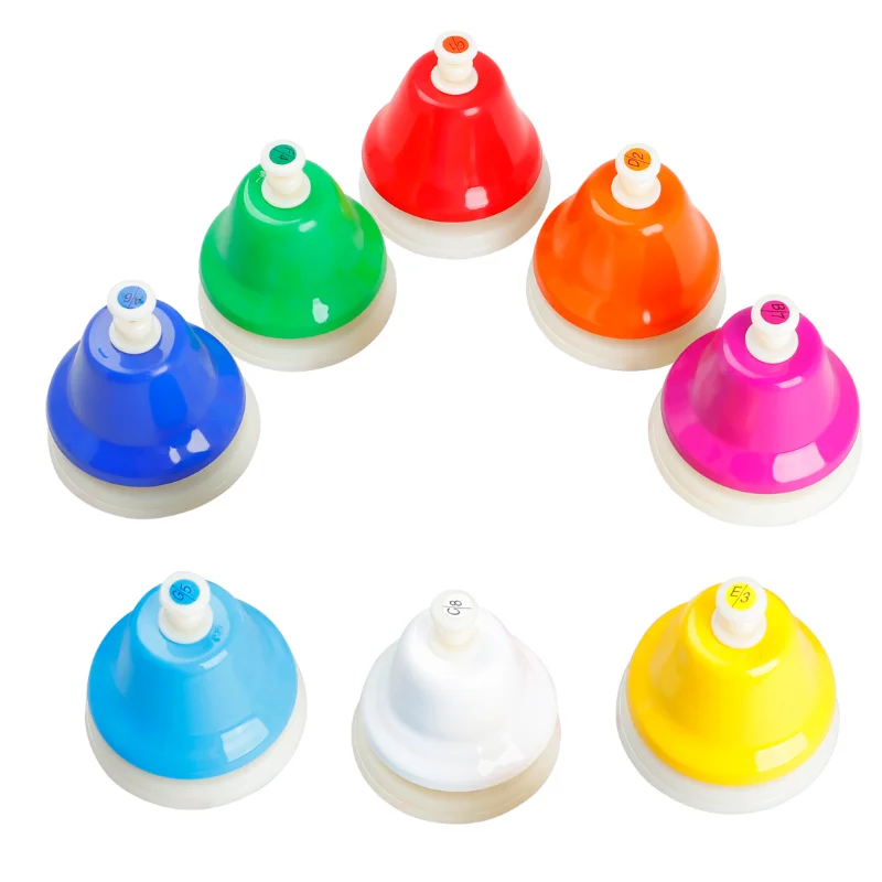 

8 Notes Hand Bell Colorful Orff Musical Instrument Set Music Toy Children Baby Early Education Class Bell Handbell Gift