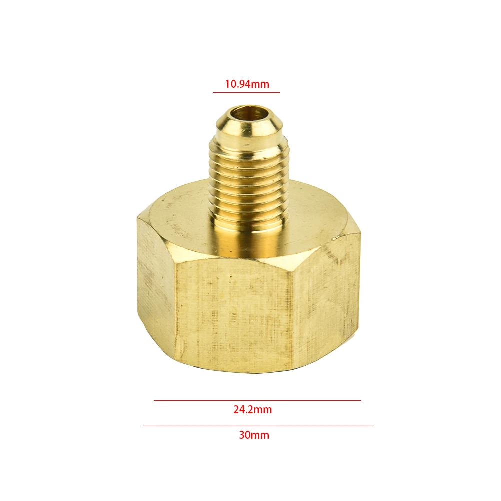 

Part Bottle Adapter Accessories 1/4SAE G3/4 60g Brass Car Conditioner Adapter For R134A Bottle Adapter Anti-aging