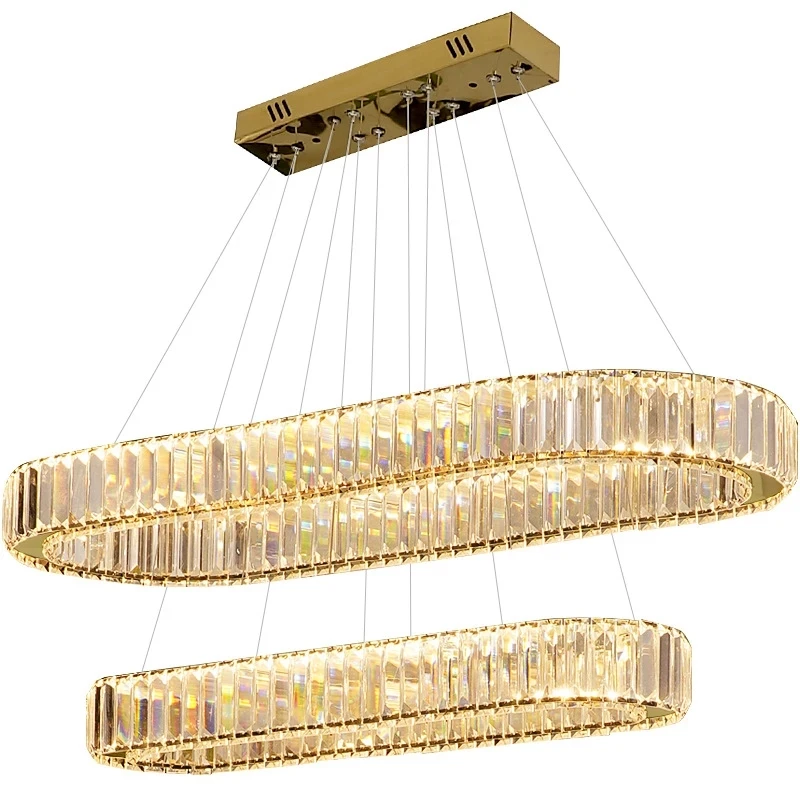 Luxury Dining Room Oval Steel Led Dimmable Pendant Lights Gold Chrome Lustre K9 Crystal Led Hanging Lamp Adjustable Suspend Lamp
Luxury Dining Room Oval Steel Led Dimmable Pendant Lights Gold Chrome Lustre K9 Crystal Led Hanging Lamp Adjustable Suspend Lamp