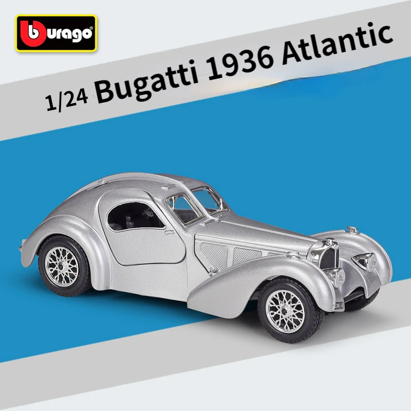 

Genuine Bburago Boutique 1:24 Bugatti 1936 Atlantic Classic Cars Simulation Alloy Car Model Limited Edition Indoor Ornaments