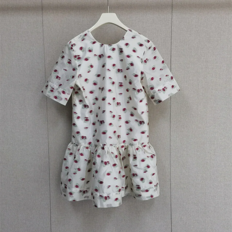 Women's Short Dress Floral O-neck Backless 2024 Summer Ladies Sweet Short Sleeve Mini Robe
Women's Short Dress Floral O-neck Backless 2024 Summer Ladies Sweet Short Sleeve Mini Robe
