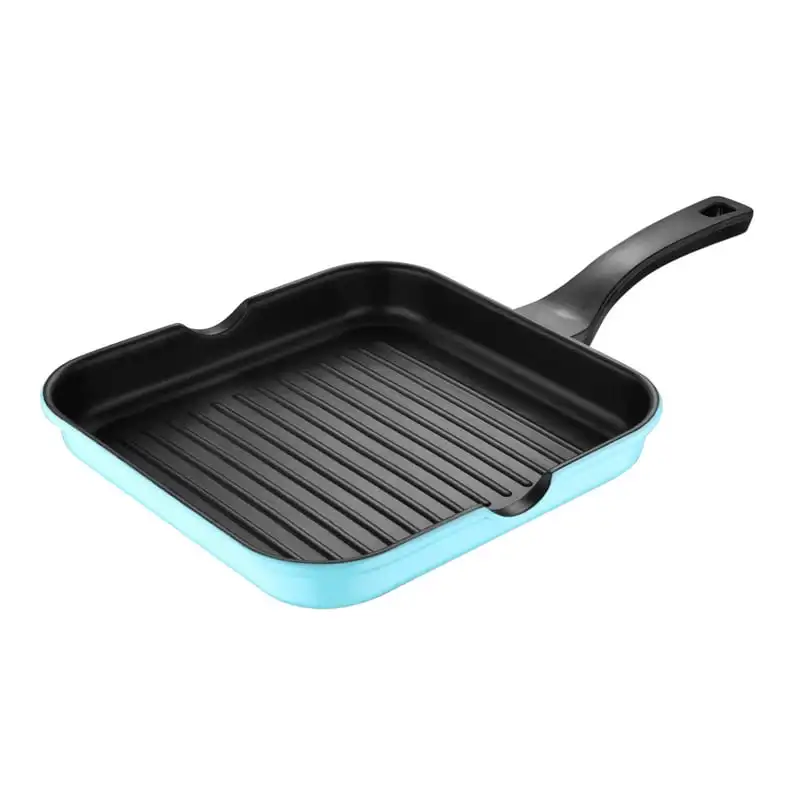 

by Bergner - 11" Non Stick Cast Aluminum Grill Pan, 11 Inches, Blue