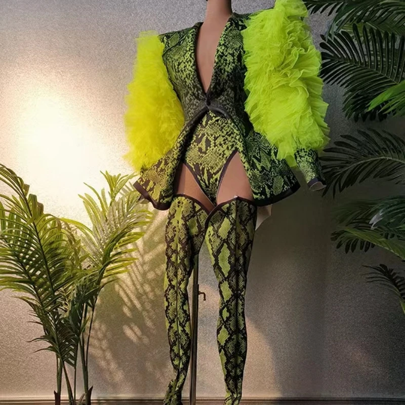 Fashion Women Snake Print Long Sleeve Bodysuit Outfit Set Prom Show Club Costume Birthday Celebrate Dance Singer Bar Clothes
Fashion Women Snake Print Long Sleeve Bodysuit Outfit Set Prom Show Club Costume Birthday Celebrate Dance Singer Bar Clothes