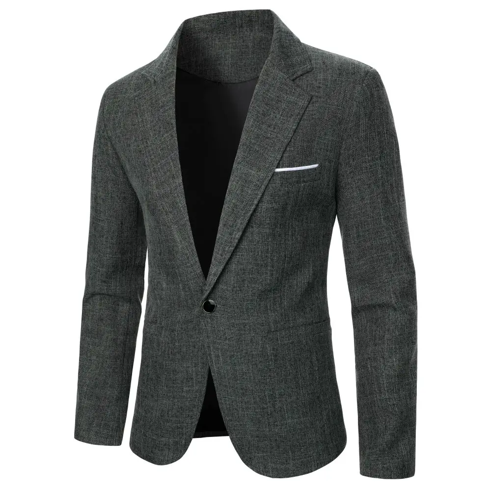 

Мужской пиджак на одной пуговице с карманами, мужское пальто в британском стиле, деловая повседневная мужская одежда для свадебного ужина, мужской костюм