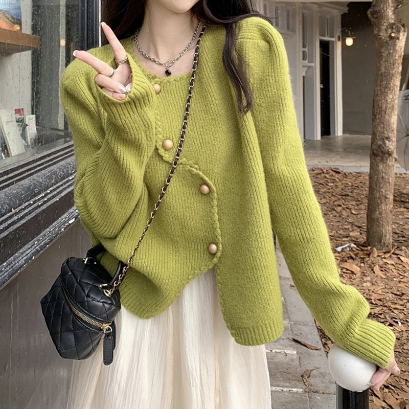 

Cardigans Women Cozy Leisure Irregular Designed Harajuku Gentle Vintage Chic New Autumn Sweet Popular Knitted