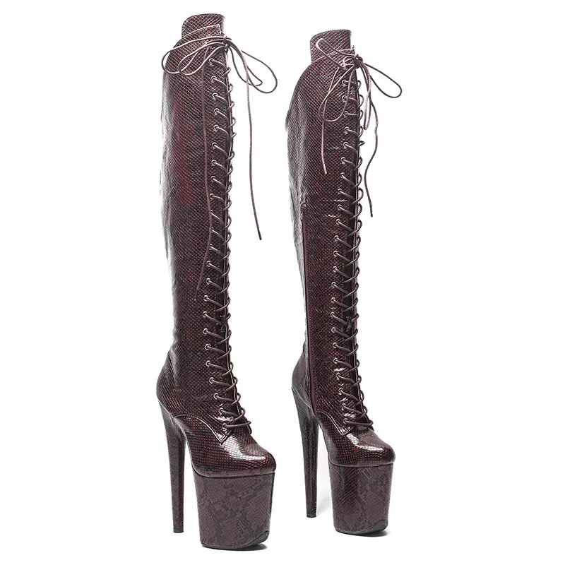 

Fashion Sexy Model Shows PU Upper 20CM/8Inch Women's Platform Party High Heels Shoes Pole Dance Boots 522