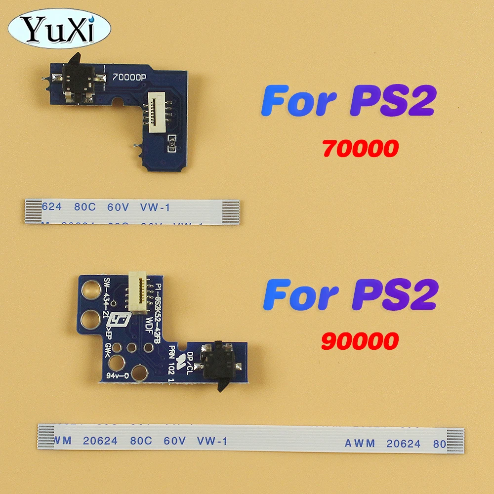 

1Set For PS2 Power ON OFF Reset Switch Board 8Pin Flex Ribbon For PlayStation 2 70000 90000 Repair Parts