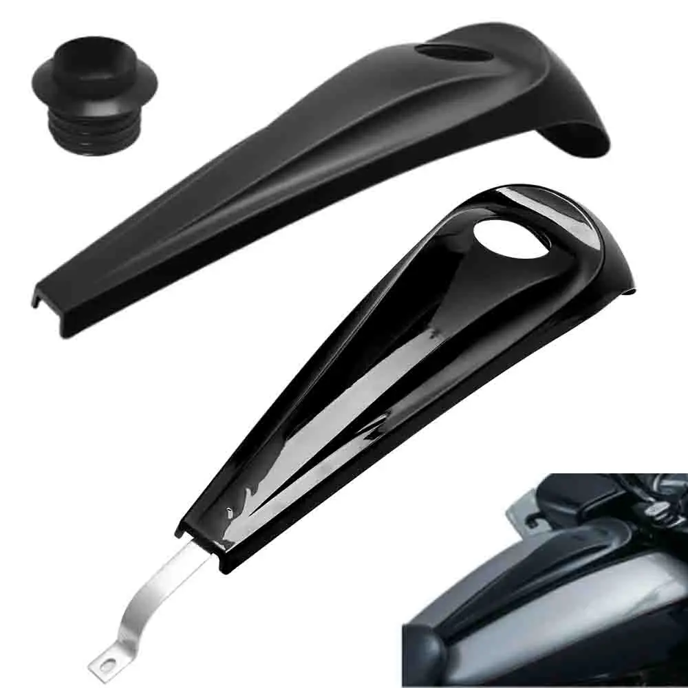 

Motorcycle Matte Black/Gloss Black Smooth Dash Fuel Console Gas Tank Cap Cover For Harley Touring CVO Road Street Electra Glide