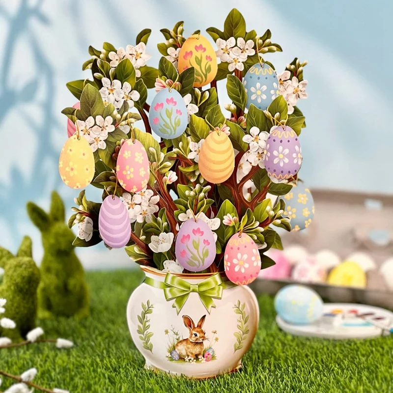 

Paper -Up Cards, Easter Egg Tree, Life Sized Forever Flower Bouquet 3D Popup Greeting Cards With Blank Note Card Easy To Use