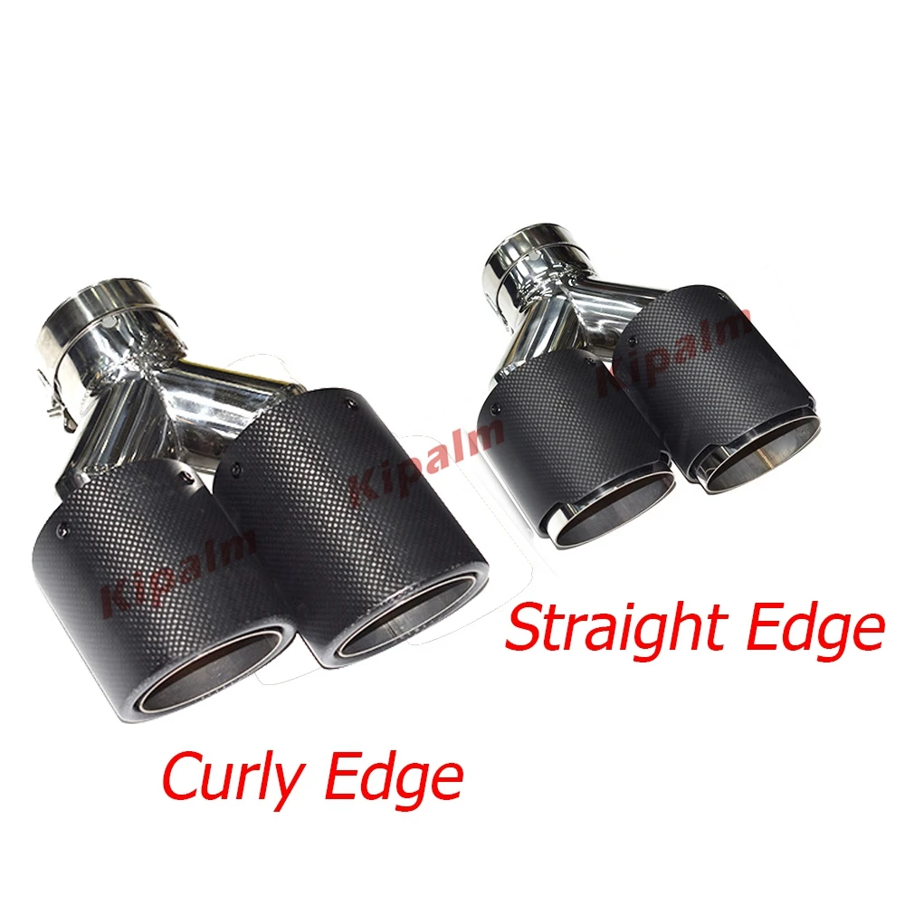 1 pair Real Carbon Fiber Exhaust Tips Silver 304 Stainless Steel Muffler Pipe with Customized Logo End Tailpipe
1 pair Real Carbon Fiber Exhaust Tips Silver 304 Stainless Steel Muffler Pipe with Customized Logo End Tailpipe