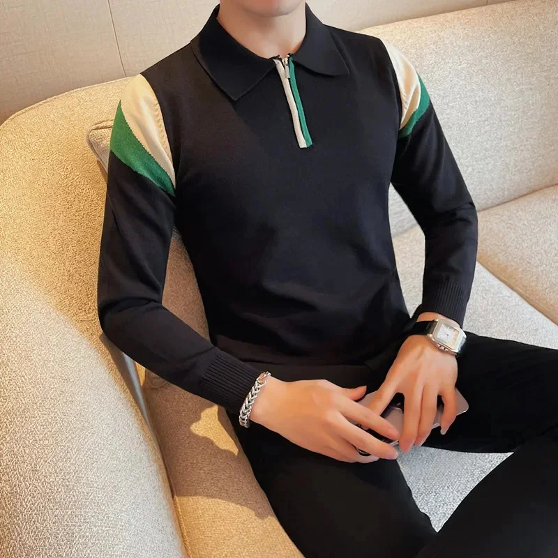 Korean Contrasting POLO Collar Sweater for Men Long Sleeve Casual Business Knitted Fashion Social Streetwear Pullovers
Korean Contrasting POLO Collar Sweater for Men Long Sleeve Casual Business Knitted Fashion Social Streetwear Pullovers