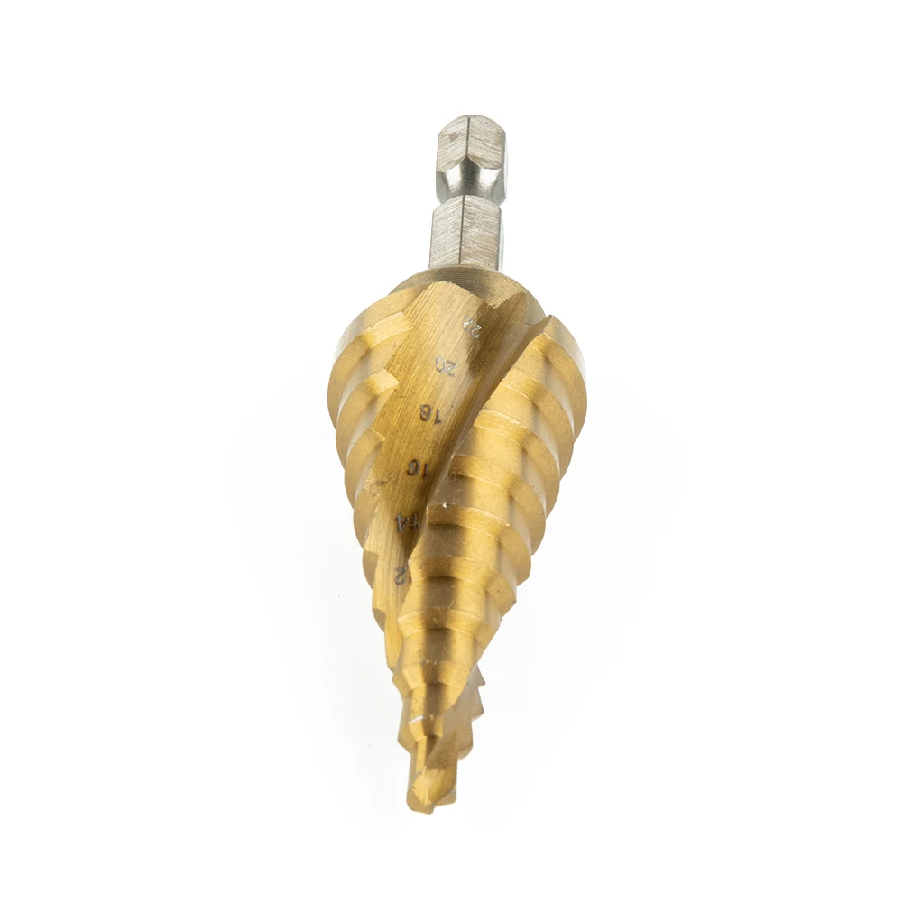 4-22mm HSS Spiral Fluted Step Cone Drill Bit Titanium Carbide Mini Hole Cutter Woodworking Tools Herramientas Taladro Set
4-22mm HSS Spiral Fluted Step Cone Drill Bit Titanium Carbide Mini Hole Cutter Woodworking Tools Herramientas Taladro Set