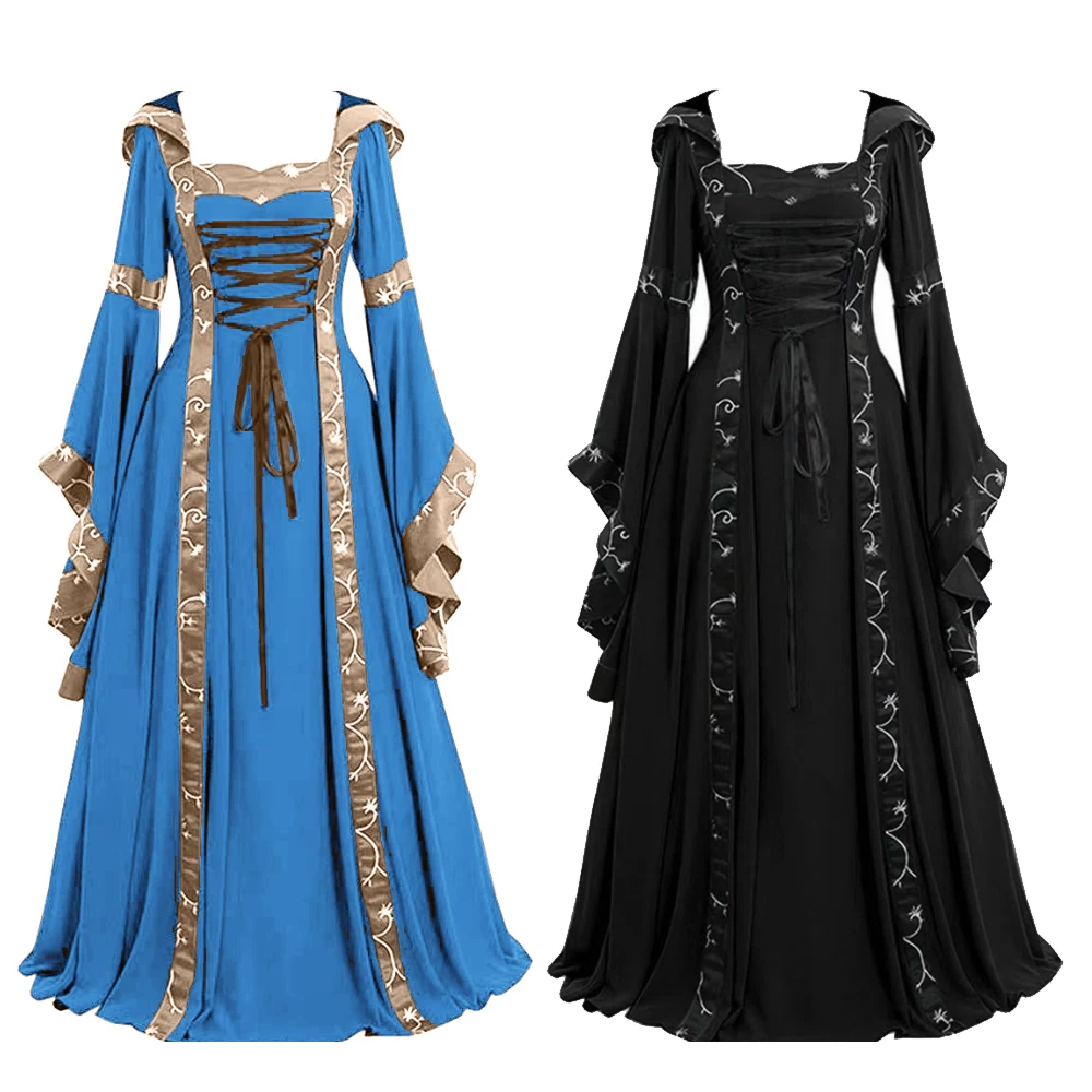 Halloween Witch Black Costume Medieval Victorian Hooded Renaissance Vestido Women Steampunk Gothic Vampire Maxi Dress Plus Size
Halloween Witch Black Costume Medieval Victorian Hooded Renaissance Vestido Women Steampunk Gothic Vampire Maxi Dress Plus Size