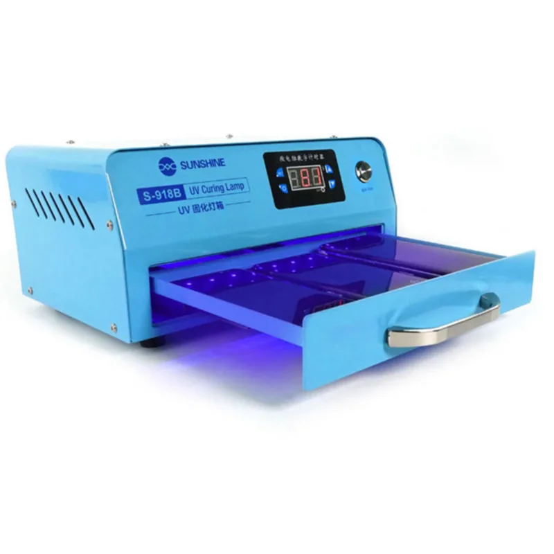 

Sunshine S-918B UV curing light box for Mobile Phone Curved screen LCD OCA Glue,3D print,circuit board with 60 beads,cold light