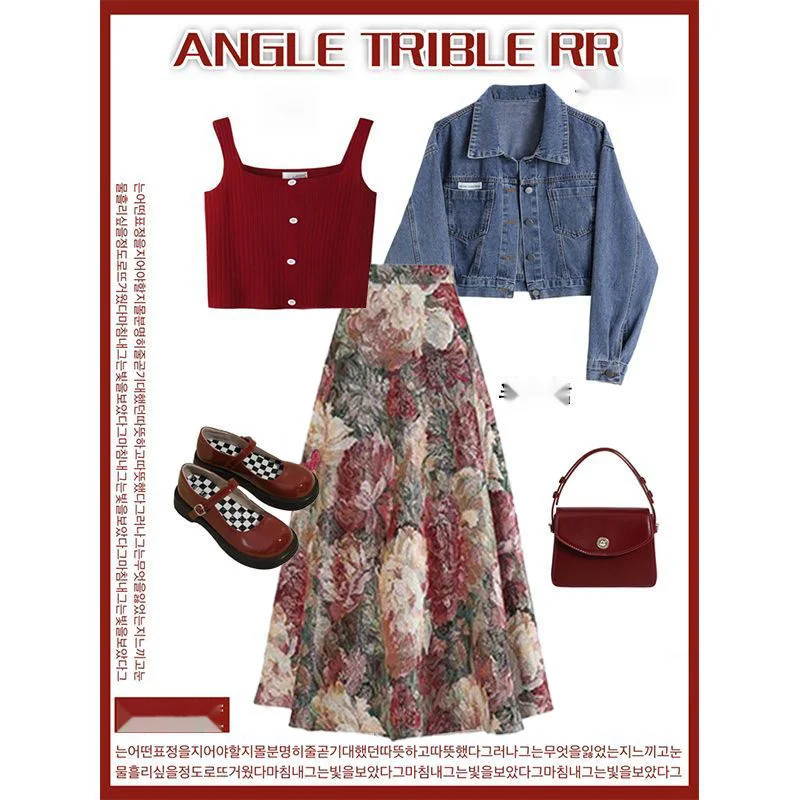 Spring Set Women's 2024 New Fashionable Short Denim Coat Knitted With Floral Skirt 3-piece Set skirts sets
Spring Set Women's 2024 New Fashionable Short Denim Coat Knitted With Floral Skirt 3-piece Set skirts sets
