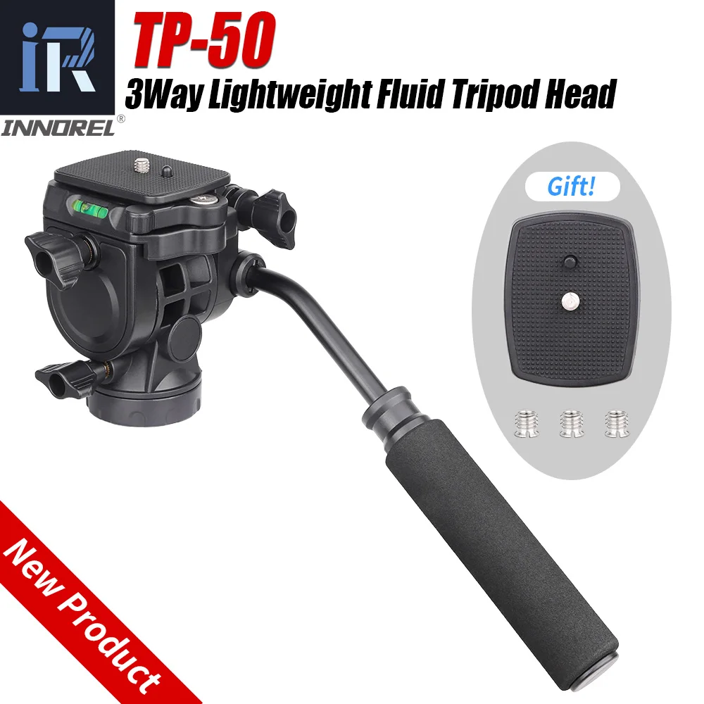 

INNOREL TP-50 Heavy Duty Camera Tripod Head with 1/4" Quick Release Plate for Tripod Monopod Video Cameras and DSLR Maxload 3kg