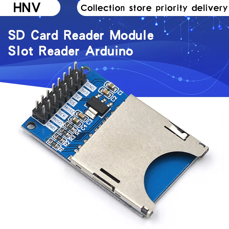 1PCS Hot Sale Reading and Writing Module SD Card Slot Socket Reader ARM MCU for arduino DIY Starter Kit | Электронные компоненты