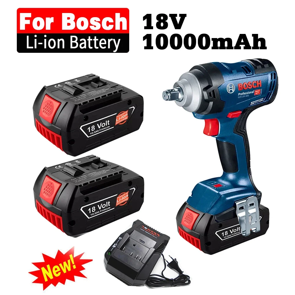 

18V Battery 10.0Ah For Bosch Electric Drill 18 V Rechargeable Li-ion Batteryies BAT609 BAT609G BAT618 BAT618G BAT614 + 1 Charger