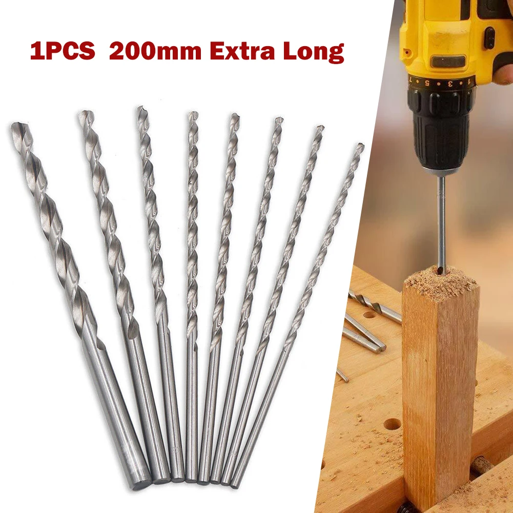 

200mm Extra Long Drill Bits High Speed Steel HSS For Metal Drilling 2-10mm Holesaw Hole Saw Cutter Drilling Kit Hole Tool Access