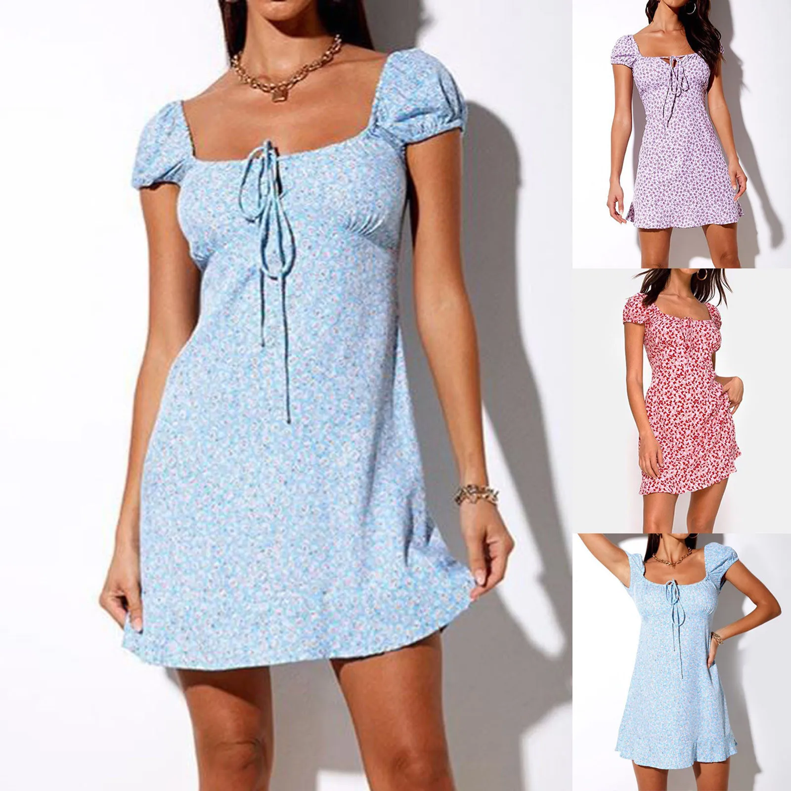 Dress Women Short Floral Slim Collar Body Skirt Ruffle Sleeve Women's Dress Fall Dresses
Dress Women Short Floral Slim Collar Body Skirt Ruffle Sleeve Women's Dress Fall Dresses