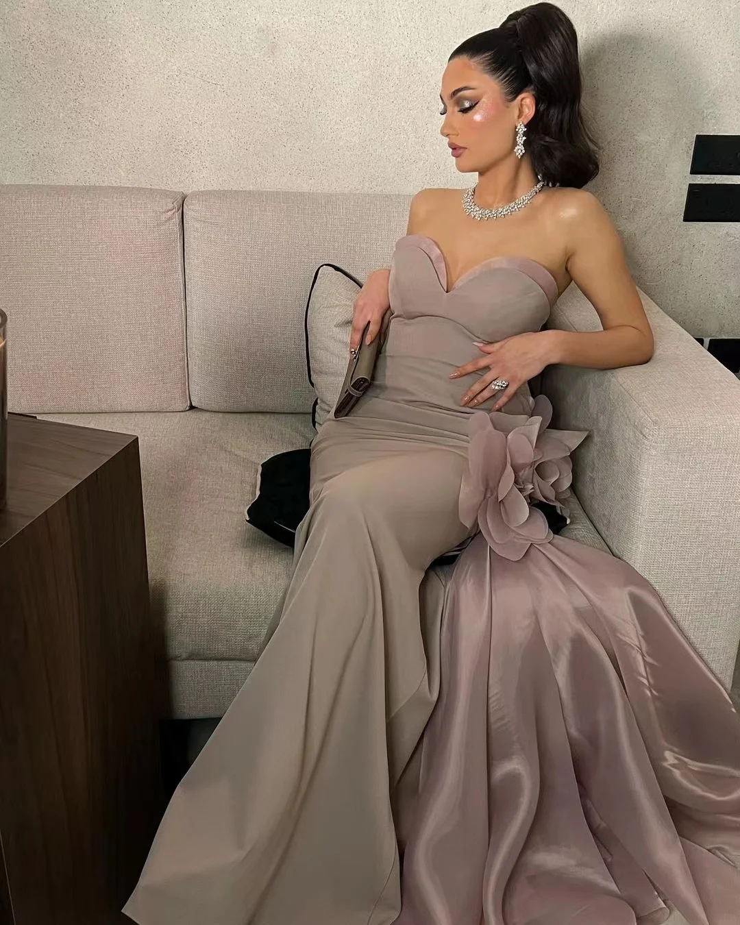 

Merida Sweetheart Prom Dresses 3D Flower Mermaid Sleeveless Ruffle Floor-Length Strapless Elegant Party Dresses For Women 2023