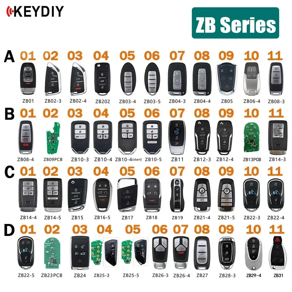 KEYDIY KD Smart Key ZB Remotes ZB01/02/03/04/05/06/08/10/11/12/15/16/17/21/22/24/27/28/29/31 Car Keys for KD-X2 Key Programmer
KEYDIY KD Smart Key ZB Remotes ZB01/02/03/04/05/06/08/10/11/12/15/16/17/21/22/24/27/28/29/31 Car Keys for KD-X2 Key Programmer