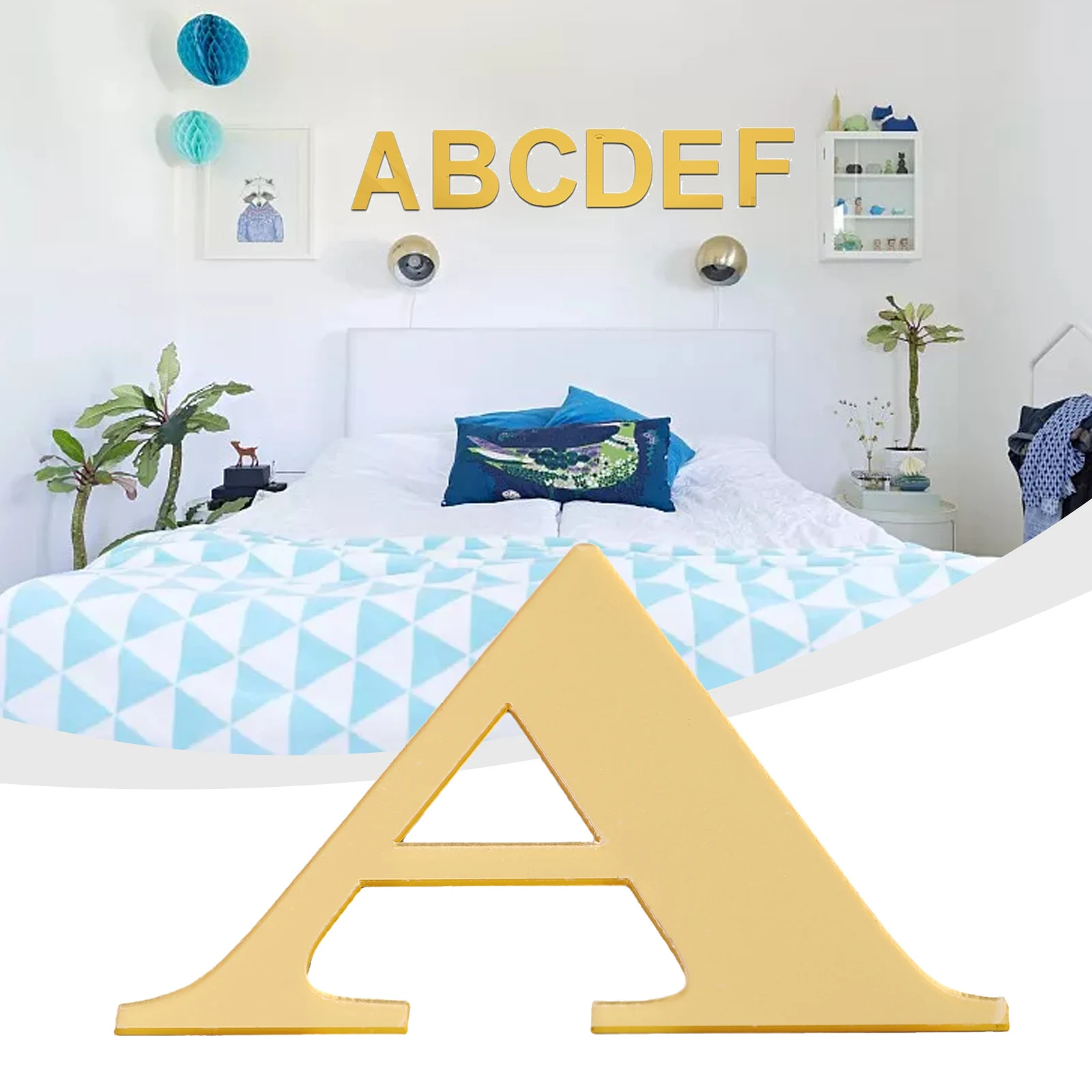 

Acrylic Mirror Wall Sticker 26 Alphabet Stickers Background English Letters Home Decoration Living Room Festival