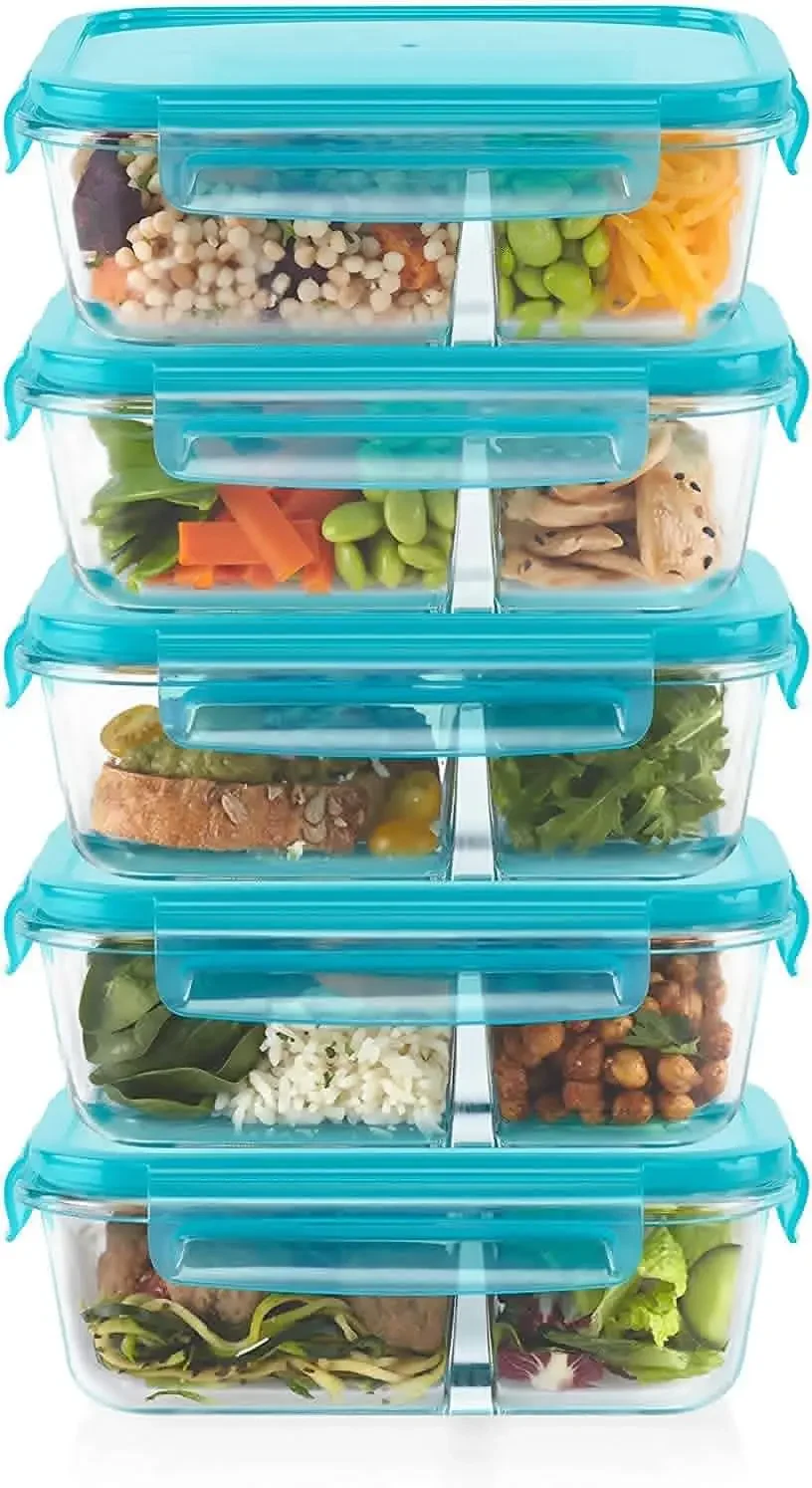 10-Pc Bento Box Set, 4-Cup Divided Glass Food Storage Containers Set, Non-Toxic, BPA-Free Latching Lids, Freezer, Microwave and
10-Pc Bento Box Set, 4-Cup Divided Glass Food Storage Containers Set, Non-Toxic, BPA-Free Latching Lids, Freezer, Microwave and