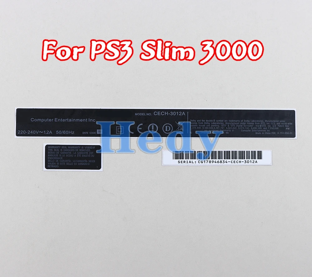 

100sets Replacement For PS3 Controller Label Housing Shell Black Sticker Barcode Film Seal For PS3 Slim 3000