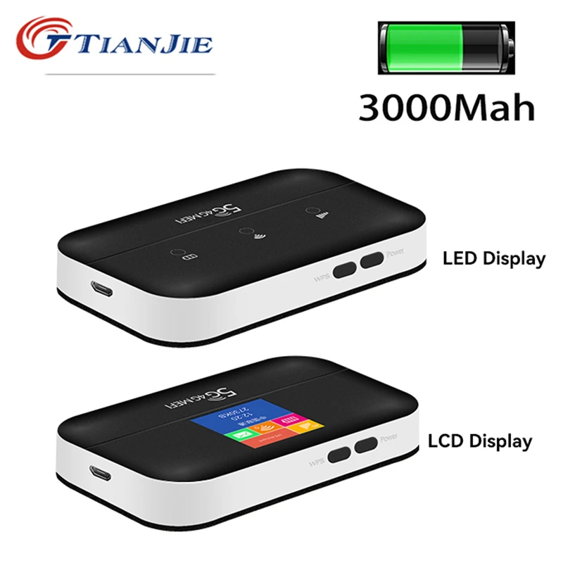 

TIANJIE 150Mbps 4G Wifi Router Unlock Sim Card Modem Wi-fi Wireless Pocket Network Dongle Hotspot Built-in 3000mAh Battery
