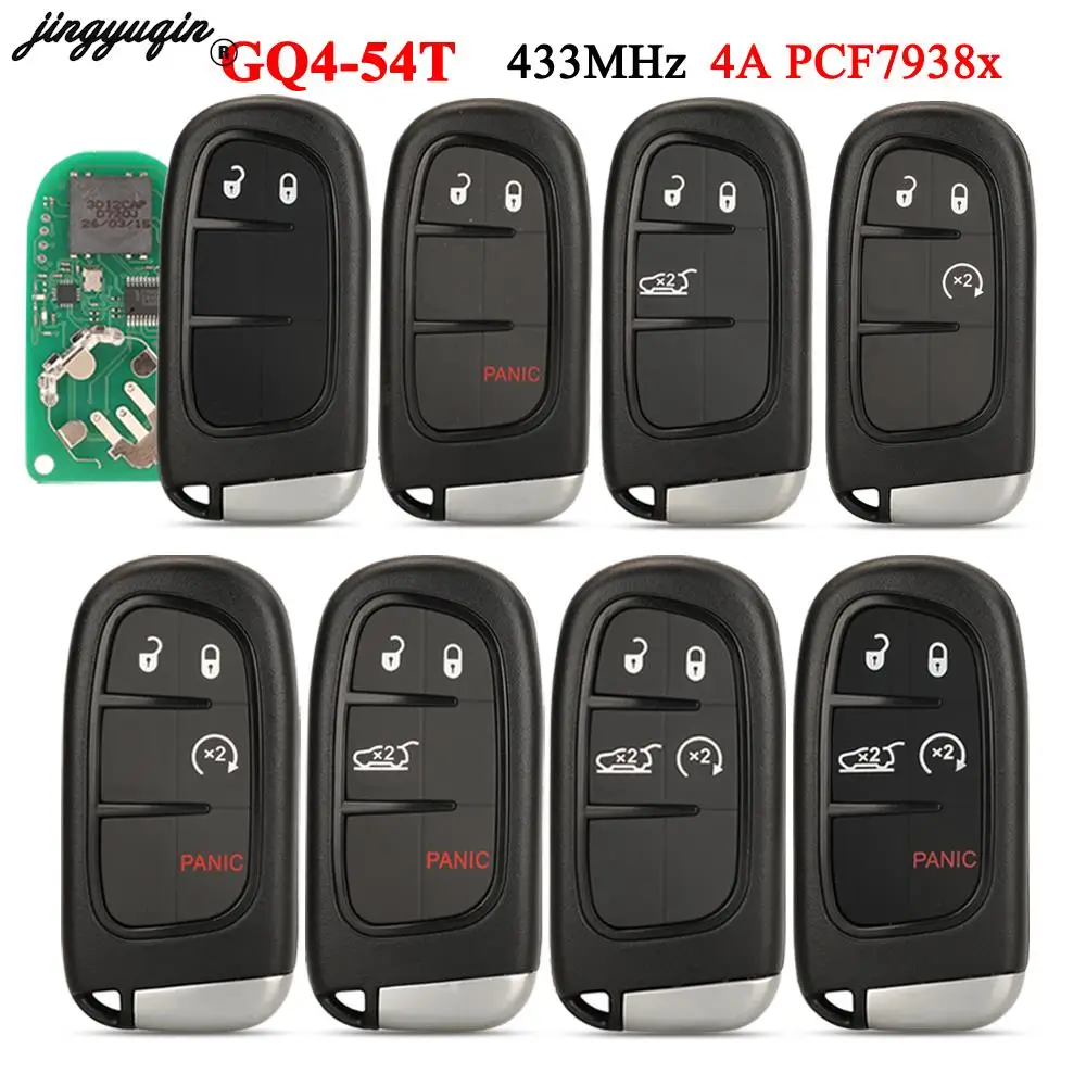 jingyuqin 2/3/4/5 Buttons 433Mhz Hitag-AES 4A Pcf7938x Chip Car Remote Smart Key for Jeep Cherokee Durango KeylessGo fob GQ4-54T
jingyuqin 2/3/4/5 Buttons 433Mhz Hitag-AES 4A Pcf7938x Chip Car Remote Smart Key for Jeep Cherokee Durango KeylessGo fob GQ4-54T