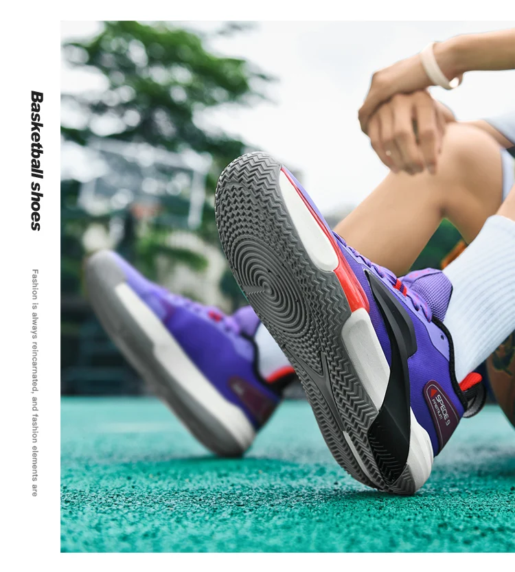 Tênis de basquete casual masculino e feminino, tênis de combate almofadado baixo, com tendência além das fronteiras, tamanho grande, novo, verão Tênis de basquete casual masculino e feminino, tênis de combate almofadado baixo, com tendência além das fronteiras, tamanho grande, novo, verão